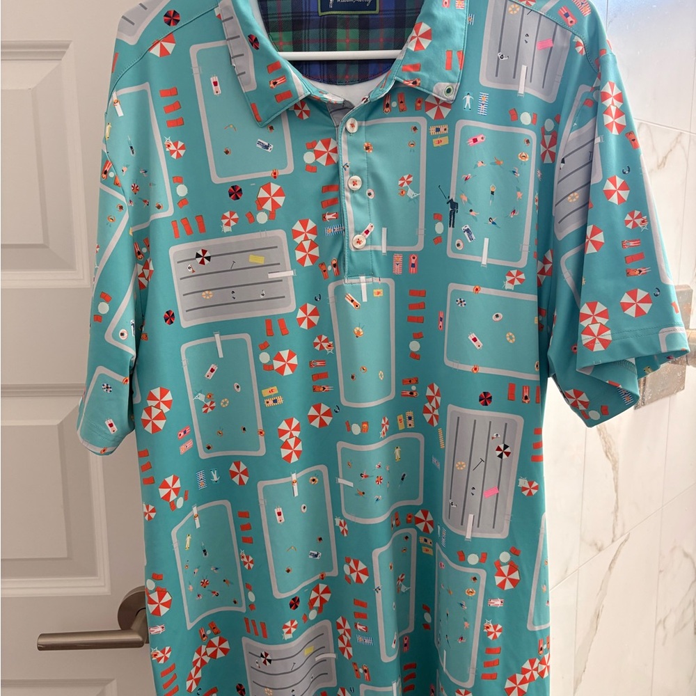 William Murray Golf Turquoise Poolside Polo